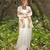 Ivory embroidered raw silk jacket skirt set