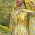 Yellow printed organza anarkali set