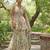 Sage green embroidered georgette sharara set