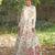 Off white embroidered silk blend indo western Jacket Gown
