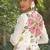 Off white embroidered silk blend indo western Jacket Gown