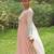 Blush pink embroidered georgette indo western gown