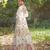 Off white embroidered silk blend indo western Jacket Gown