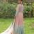 Blush pink embroidered georgette indo western gown
