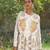Off white embroidered silk blend indo western Jacket Gown
