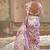 Off white printed georgette drape saree set