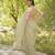 Sage green embroidered georgette drape saree set