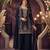 Navy blue chinon beads work kurti palazzo dupatta set
