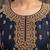 Navy blue chinon beads work kurti palazzo dupatta set