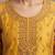 Yellow chinon beads work kurti palazzo dupatta set