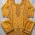 Yellow chinon beads work kurti palazzo dupatta set