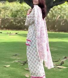 Whitenatural crepe farshi suit set