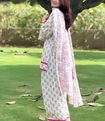 Whitenatural crepe farshi suit set