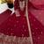 Wine georgette embroidered gown set with dupatta