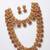 Gold plated south indian temple jewelry set - matte finish traditional long haram necklace combo