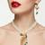 Traditional antique gold plated peacock kundan necklace set with pearl strands & green beads for wedding