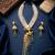 Traditional antique gold plated peacock kundan necklace set with pearl strands & green beads for wedding