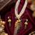 Traditional antique gold plated peacock kundan necklace set with pearl strands & green beads for wedding
