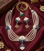 Meenakari pearl necklace set | indian bridal choker & earrings for women | kundan ethnic wedding jewelry set