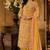 Light yellow cotton blend floral print kurta set