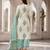 Off white cotton blend floral print kurta set