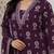 Purple cotton blend floral print kurta set