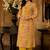 Light yellow cotton blend floral print kurta set
