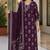 Purple cotton blend floral print kurta set