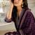 Purple cotton blend floral print kurta set