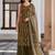 Mehendi cotton blend geometric print kurta set