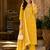 Mustard cotton blend geometric print kurta set