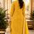 Mustard cotton blend geometric print kurta set