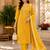 Mustard cotton blend geometric print kurta set
