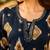 Black cotton blend geometric print kurta set