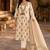 Beige cotton blend geometric print kurta set