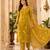 Mustard cotton blend floral print kurta set