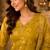 Mustard cotton blend floral print kurta set