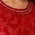 Red cotton blend geometric print kurta set