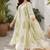 Off white cotton blend floral print kurta set