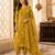Mustard cotton blend floral print kurta set