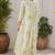 Off white cotton blend floral print kurta set
