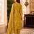 Mustard cotton blend floral print kurta set