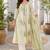 Off white cotton blend floral print kurta set