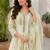 Off white cotton blend floral print kurta set