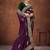 purple color georgette embroidered saree with un-stitched blouse