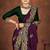 purple color georgette embroidered saree with un-stitched blouse