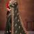 mehendi green color georgette embroidered saree with un-stitched blouse