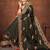 mehendi green color georgette embroidered saree with un-stitched blouse