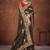 mehendi green color georgette embroidered saree with un-stitched blouse
