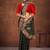 mehendi green color georgette embroidered saree with un-stitched blouse